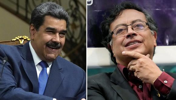 El presidente de Venezuela, Nicolás Maduro, y el presidente electo de Colombia, Gustavo Petro. (Fotos: Vahid Salemi y ernando Vergara / AP).