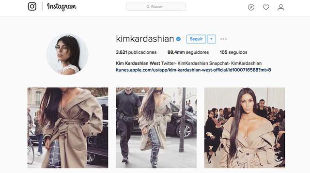 Kim Kardashian: 88.4 millones de seguidores (Foto: Instagram)
