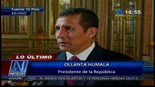 Ollanta Humala: Medidas ambientales aportarían entre 1 y 1.5 puntos al PBI