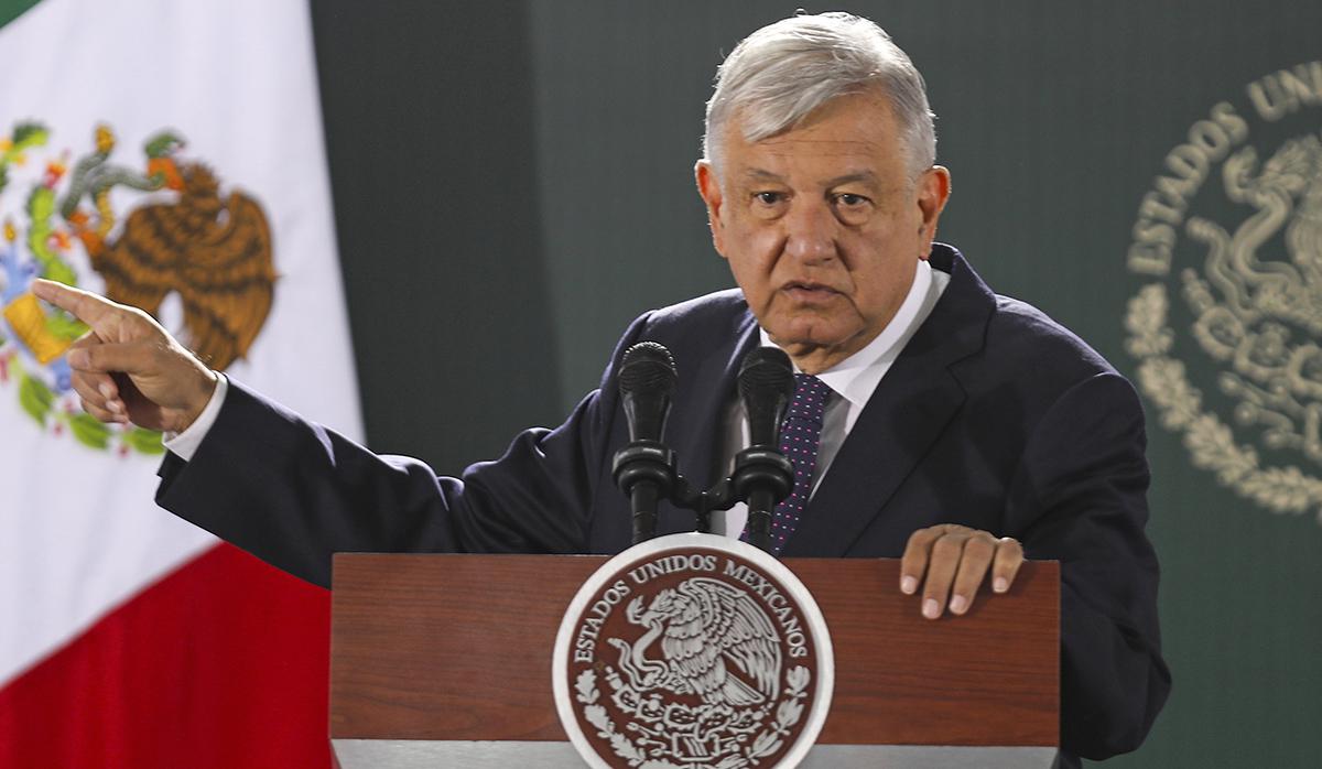 El presidente mexicano, Andrés Manuel López Obrador, habla durante su conferencia de prensa matutina diaria en Ciudad Juárez, estado de Chihuahua. (Foto: AFP)