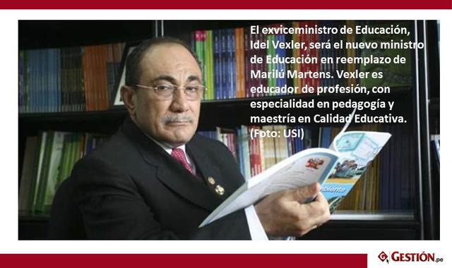 Foto 3 | El exviceministro de Educación, Idel Vexler, será el nuevo ministro de Educación en reemplazo de Marilú Martens. Vexler es educador de profesión, con especialidad en pedagogía y maestría en Calidad Educativa. Vexlex estuvo en el viceministerio de