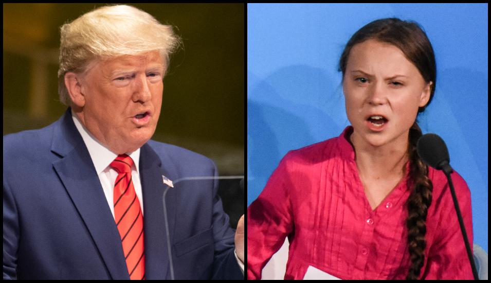 Greta Thunberg y Donald Trump se cruzaran nuevamente en Davos. (Foto: AFP)
