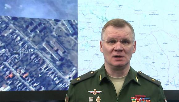 El portavoz del Ministerio de Defensa ruso, Igor Konashenkov, confirmó el deceso de dos comandantes de su país. (Foto de Ministerio de Defensa ruso / AFP)