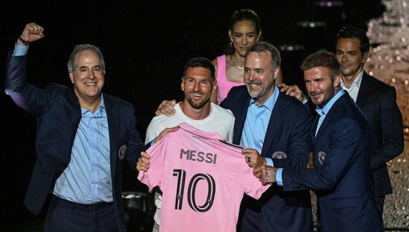 El Inter Miami festejó por todo lo alto la llegada de Lionel Messi durante su presentación oficial. (Foto: AFP)