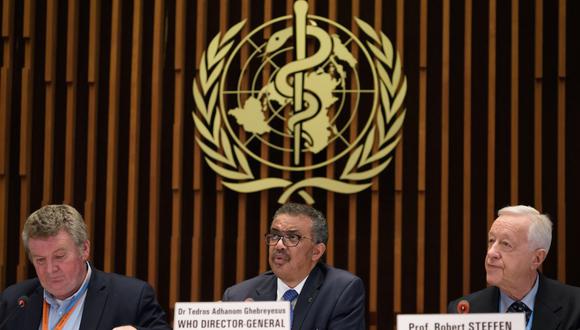 En la imagen aparece el Director General de la OMS, Tedros Adhanom Ghebreyesus (centro). (AFP).