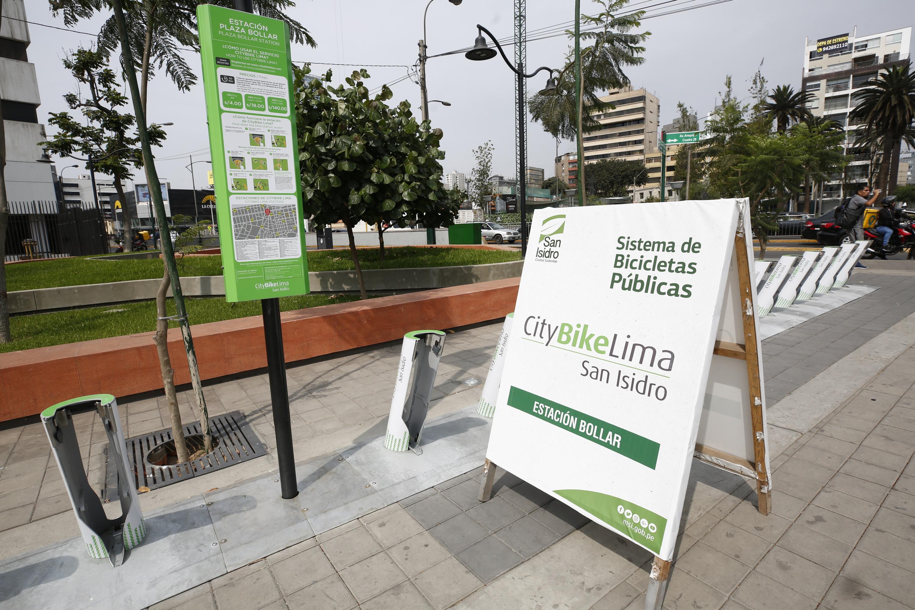En el 2018 se firmó el contrato de bicicletas públicas en San Isidro. La empresa Citybike Lima instaló las estaciones. (Piko Tamashiro)