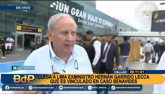 Hernán Garrido Lecca regresó al Perú este miércoles. (Panamericana)