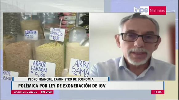 Pedro Francke sobre la ley de exención del IGV: "Las reducciones de precios deben llegar a los consumidores"