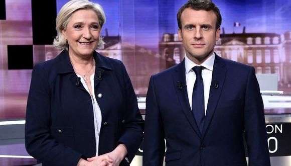 Marine Le Pen y Emmanuel Macron.