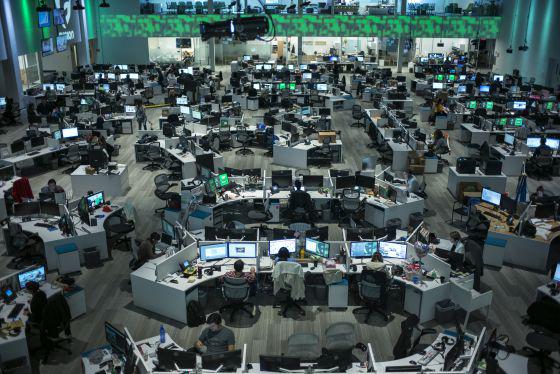 Redacción en Miami de la cadena televisiva en español Univision. (Foto: Getty)