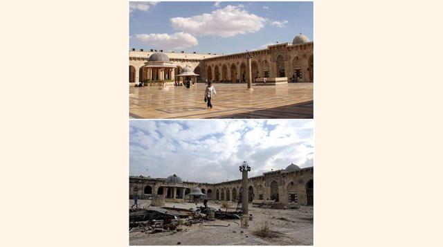 El antes y después de Aleppo tras la guerra de Siria.(foto:Diario ABC, S.L.)