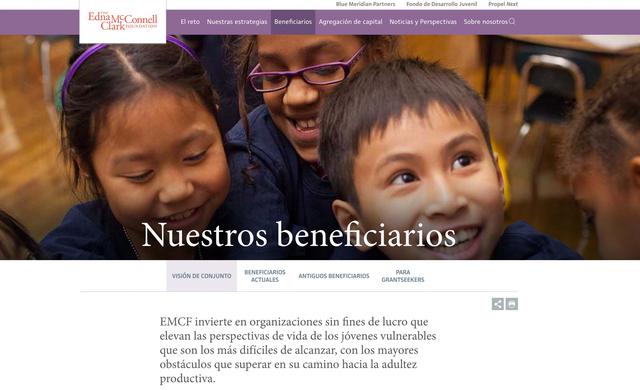 Aldeas Juveniles. La donación ayudará a lanzar y financiar YVLifeSet, un programa para ayudar a los 23,000 estadounidenses que crecen fuera del sistema de adopción cada año, asistiendo a su transición a la adultez independiente. El programa empareja a adultos jóvenes que se encuentran en transición fuera de la custodia del estado (u otras situaciones) con especialistas y se reúnen semanalmente durante seis a 12 meses. En 2016, el programa atendió a aproximadamente 2.500 jóvenes. Los jóvenes que abandonan los centros de adopción son estadísticamente los más vulnerables en Estados Unidos; a la edad de 21 años, más del 50% no tiene dinero para comida o alquiler, más del 25% abandona la escuela secundaria, cerca del 50% está desempleado y más del 20% experimenta falta de vivienda. Donador: Blue Meridian Partners. 36 millones de dólares