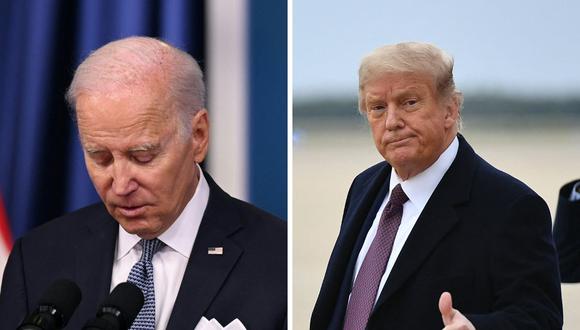 El presidente de EE.UU., Joe Biden, y el exmandatario Donald Trump han sido denunciados por mala gestión de documentos. (Foto: MANDEL NGAN / ANDREW CABALLERO-REYNOLDS / AFP)