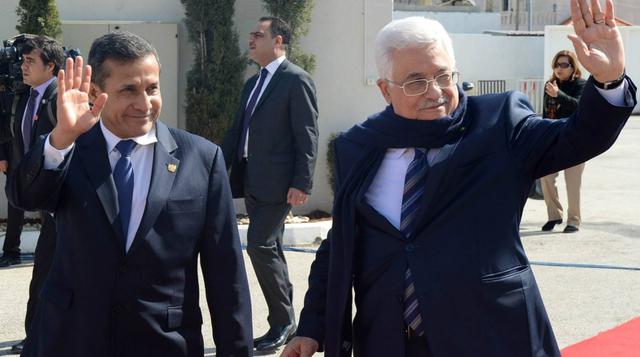 Humala arribó hoy a Palestina, donde se reunió con el mandatario Mahmoud Abbas. (Foto: Presidencia)