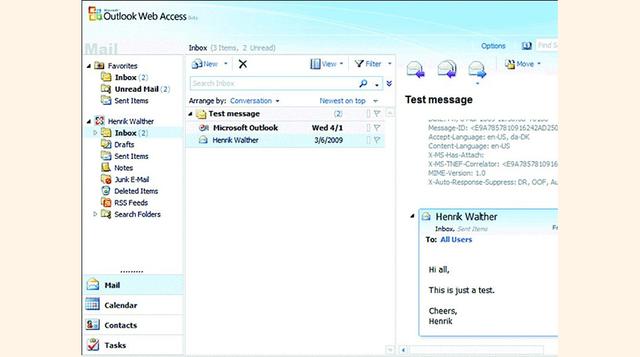 Outlook Web Access – 2010, permite a los empleados acceder a su correo electrónico a través de un navegador. Es como la versión de la nube de Outlook.