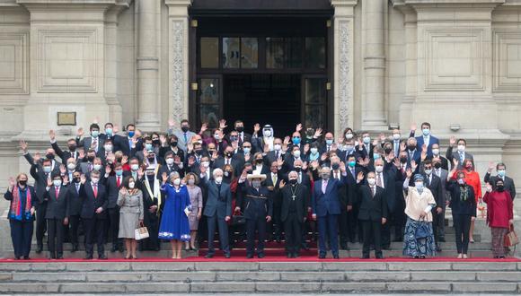 Presidente Castillo recibió el saludo del Cuerpo Diplomático acreditado en el país (Foto: Presidencia)