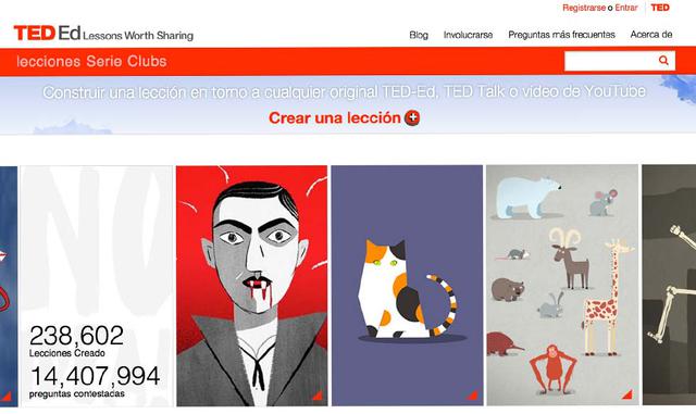 TED-Ed  Esta nueva iniciativa lanzada por TED se basa en la idea de “lecciones que vale la pena compartir”. Trata de encender la curiosidad de personas al alrededor del mundo al crear una librería de lecciones animadas creada por educadores expertos, guio