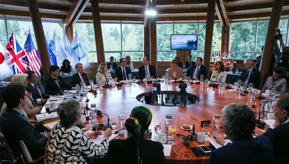 Los ministros de Finanzas y presidentes de los bancos centrales se reúnen durante la Cumbre de Ministros de Finanzas del G7 en Whistler, Columbia Británica (Canadá). (Foto: Reuters)