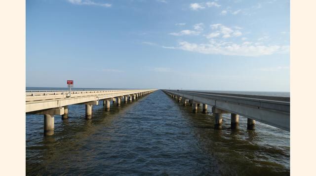 Calzada del lago Pontchartrain, Estados Unidos: Con 38.42 kilómetros de largo, cruza el lago Pontchartrain en el estado de Luisiana. Fue abierto en 1969. Es el segundo puente más largo del mundo sobre agua. (Foto: Flickr)