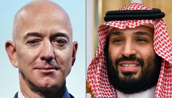 En la imagen, Jeff Bezos y Mohammed bin Salman. (Foto: AFP)