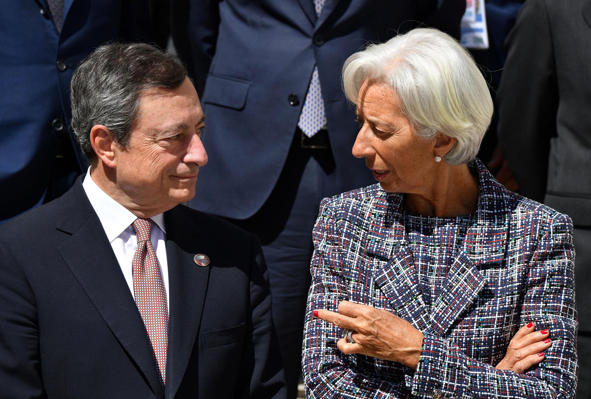 Christine Lagarde y Mario Draghi.