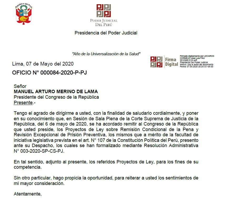 El Poder Judicial pidió al Congreso debatir con urgencia ambos proyectos. (Foto: Difusión)
