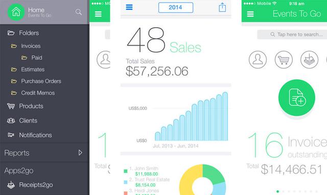 FOTO 3 | Con esta app los usuarios puedan preparar facturas electrónicas y enviarlas por e-mail a clientes; además, permite guardar una copia de estas facturas en el libro contable de la empresa. También tiene la opción de registrar gastos y recibos en los libros de la compañía.