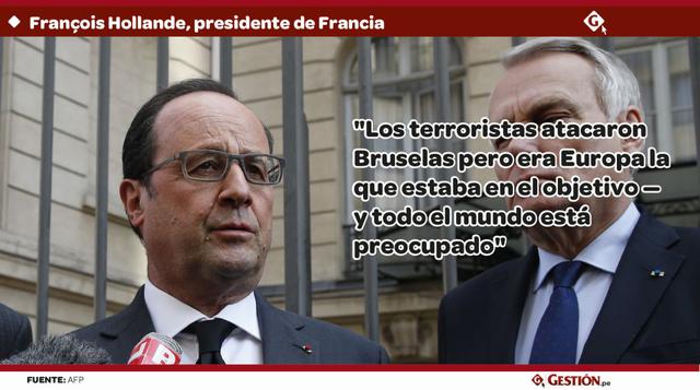 "Los terroristas atacaron Bruselas pero era Europa la que estaba en el objetivo — y todo el mundo está preocupado" — François Hollande, presidente de Francia. (Foto: AFP)
