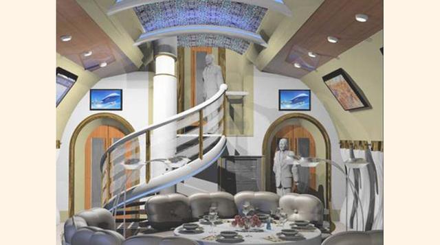 El 747-81 VIP Dreamliner. Joseph Lau, magnate de los bienes y raíces en Hong Kong, puede darse el lujo de volar en este avión valorado en más de US$ 150 millones. Posee escaleras en caracol, techos finamente decorados, pantallas de video en las paredes y 