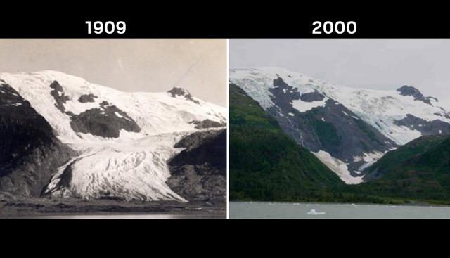 Glaciar Tobogán| El deshielo de este espacio es preocupante. Está en Alaska y al año puede perder hasta 75 mil millones de toneladas métricas de hielo. (NASA)