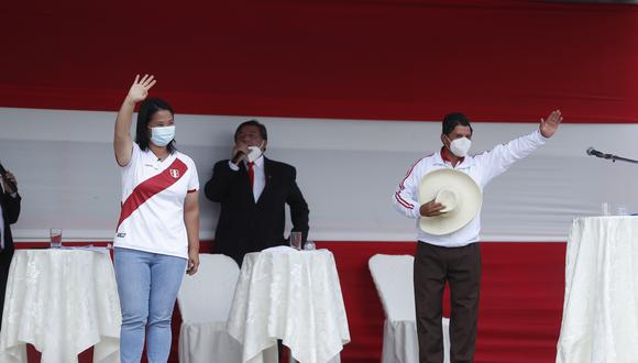 Keiko Fujimori y Pedro Castillo debatieron en Chota a inicios de mayo. (Foto: GEC).
