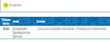 Programación de ecuestre de Lima 2019.