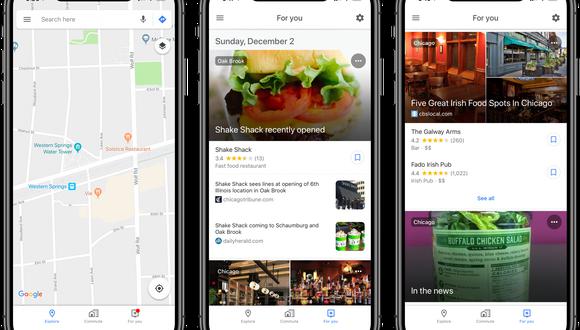 Al desplazarse por lugares, la pestaña "Para ti" mostrará actualizaciones y recomendaciones de diversos lugares basados en sus gustos personales. (Foto: Google Maps)