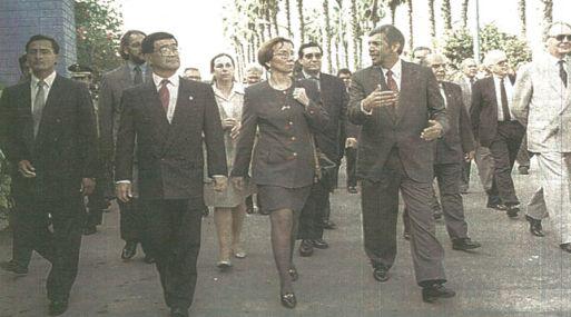 La ministra de Industria, Lilliana Canale, inauguró ayer la feria Tecnomín-Tecnotrón. También asistió el titular de Energía y Minas, Daniel Hokama.