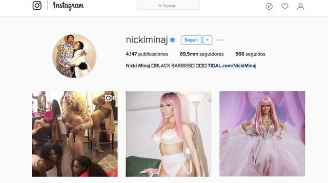 Nicki Minaj: 69.5 millones de seguidores  (Foto: Instagram)