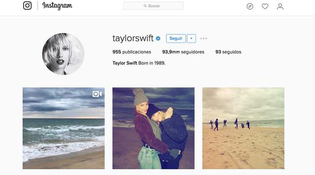 Taylor Swift: 93.9 millones de seguidores (Foto: Instagram)