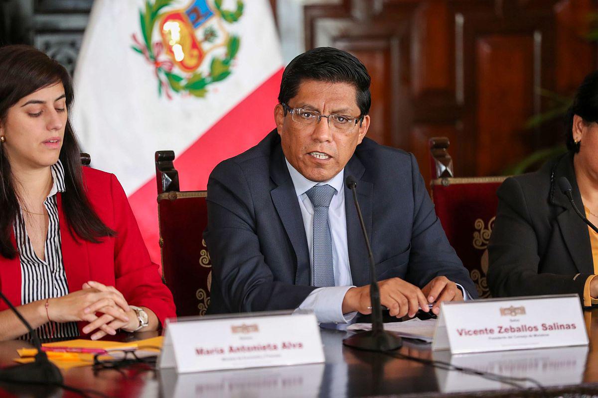 El presidente del Consejo de Ministros, Vicente Zeballos (Foto: Difusión)