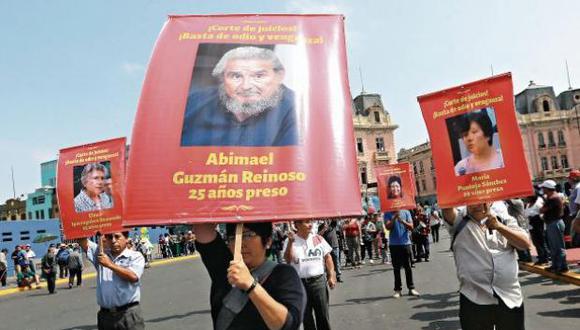 Los grupos vinculados a Sendero Luminoso exigieron a la CIDH la libertad de Abimael Guzmán. (Foto: GEC)
