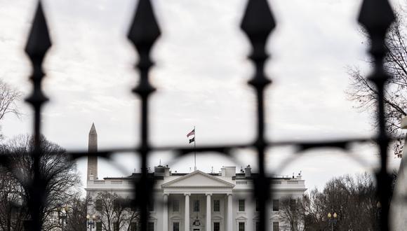 The White House in Washington, DC, on February 12, 2022. (Photo by Stefani Reynolds / AFP)