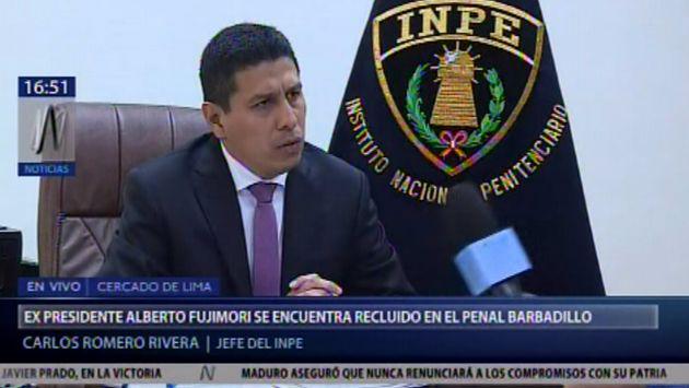 "De requerirse atención especializada, Fujimori será trasladado y el vehículo para ello permanece las 24 horas en el penal de Barbadillo", explicó el jefe del INPE. (Foto y Video: Canal N)