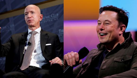 Blue Origin, respaldada por Jeff Bezos, se ha quedado muy por detrás de SpaceX, de Elon Musk. (Foto composición: Reuters)