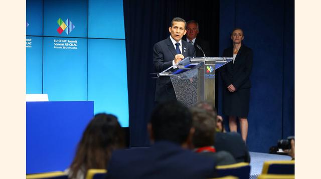 Presidente Ollanta Humala sostuvo que la firma del acuerdo para la eliminación de la visa Schengen constituye un acto de reconocimiento para nuestro país por parte de la Unión Europea.(Foto: Sepres)