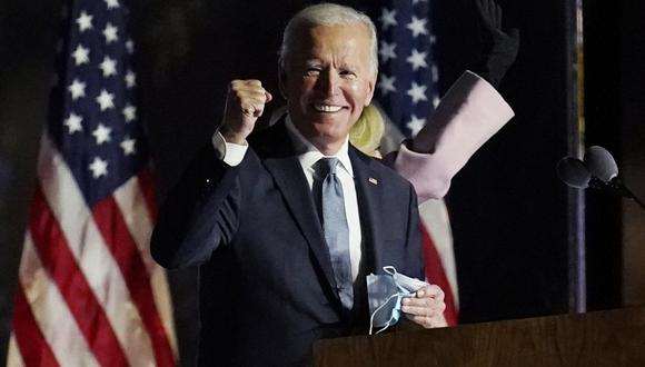 El candidato presidencial demócrata, Joe Biden, habla con sus partidarios el miércoles 4 de noviembre de 2020 en Wilmington, Delaware (Estados Unidos). (AP/Paul Sancya).