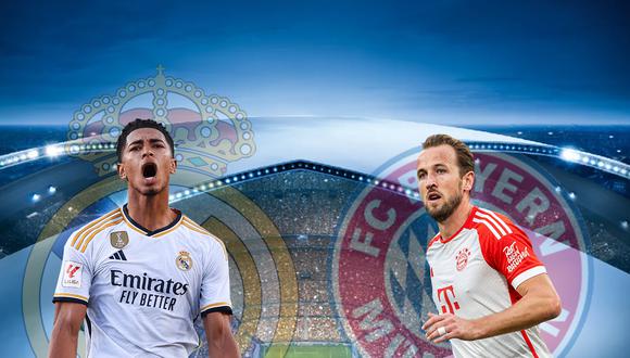Real Madrid vs Bayern Múnich se enfrentarán en el Allianz Arena, por la semifinal ida de la UEFA Champions League. Revisa los horarios en España, México y USA para no perderte este duelo.| Foto: Composición Mix