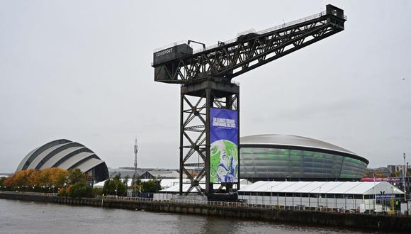 Una vista general del Scottish Event Campus (SEC) en Glasgow, Escocia, el 31 de octubre de 2021, sede de la Conferencia de las Naciones Unidas sobre el Cambio Climático COP26. (Paul ELLIS / AFP).