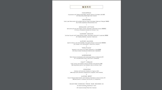 9. Steireck, Vienna, Austria. los platos están US$100 .