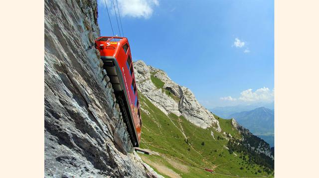 Para subir a la cumbre (2.132m) de Pilatus de Lucerna, hay que subirse al tren cremallera más inclinado del mundo desde Alpnach y luego a un teleférico desde Kriens.  Dicen que Poncio Pilatos fue enterrado aquí. (Foto: D.R)