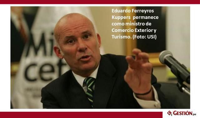 Foto 12 | Eduardo Ferreyros Kuppers permanece como ministro de Comercio Exterior y Turismo. (Foto: USI)