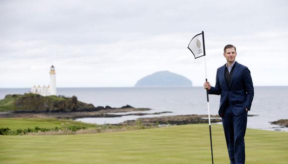Trump en los campos de golf de Escocia. (Foto: Bloomberg)
