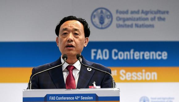 El director general de la FAO, Qu Dongyu, participó en la inauguración de la reunión de alto nivel de la trigésimo sétima Conferencia Regional de la FAO, que se desarrolla en la capital ecuatoriana, Quito. (AFP)